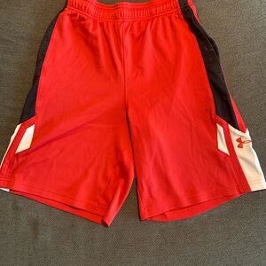 Under Armour Red and Black Athletic Shorts